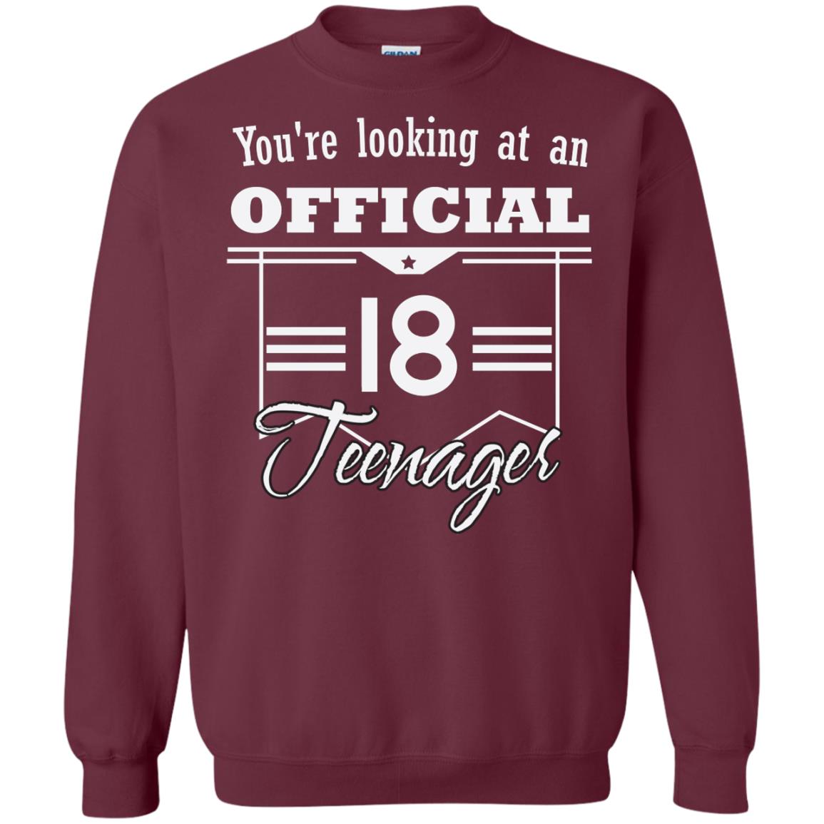 You're Looking At An Official 18 Teenager 18th Birthday Shirt Maroon
