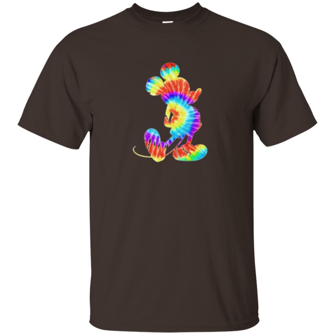 Cartoon T-shirt Tie-dye Mickey Mouse T-shirt Dark Chocolate