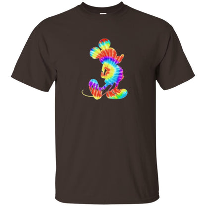 Cartoon T-shirt Tie-dye Mickey Mouse T-shirt Dark Chocolate