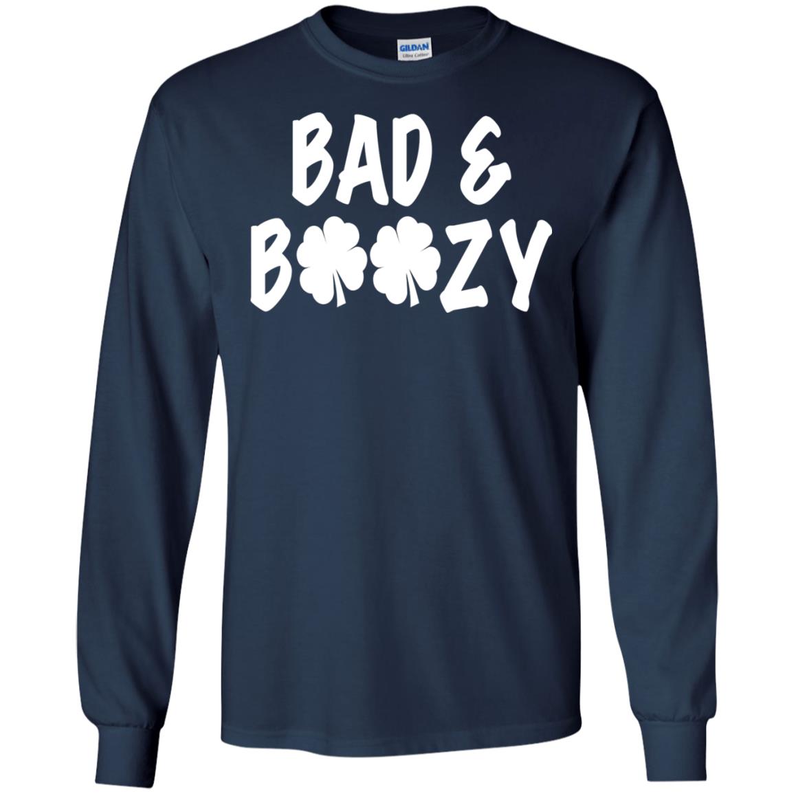 Bad And Boozy St. Patrick_s Day T-shirt Navy