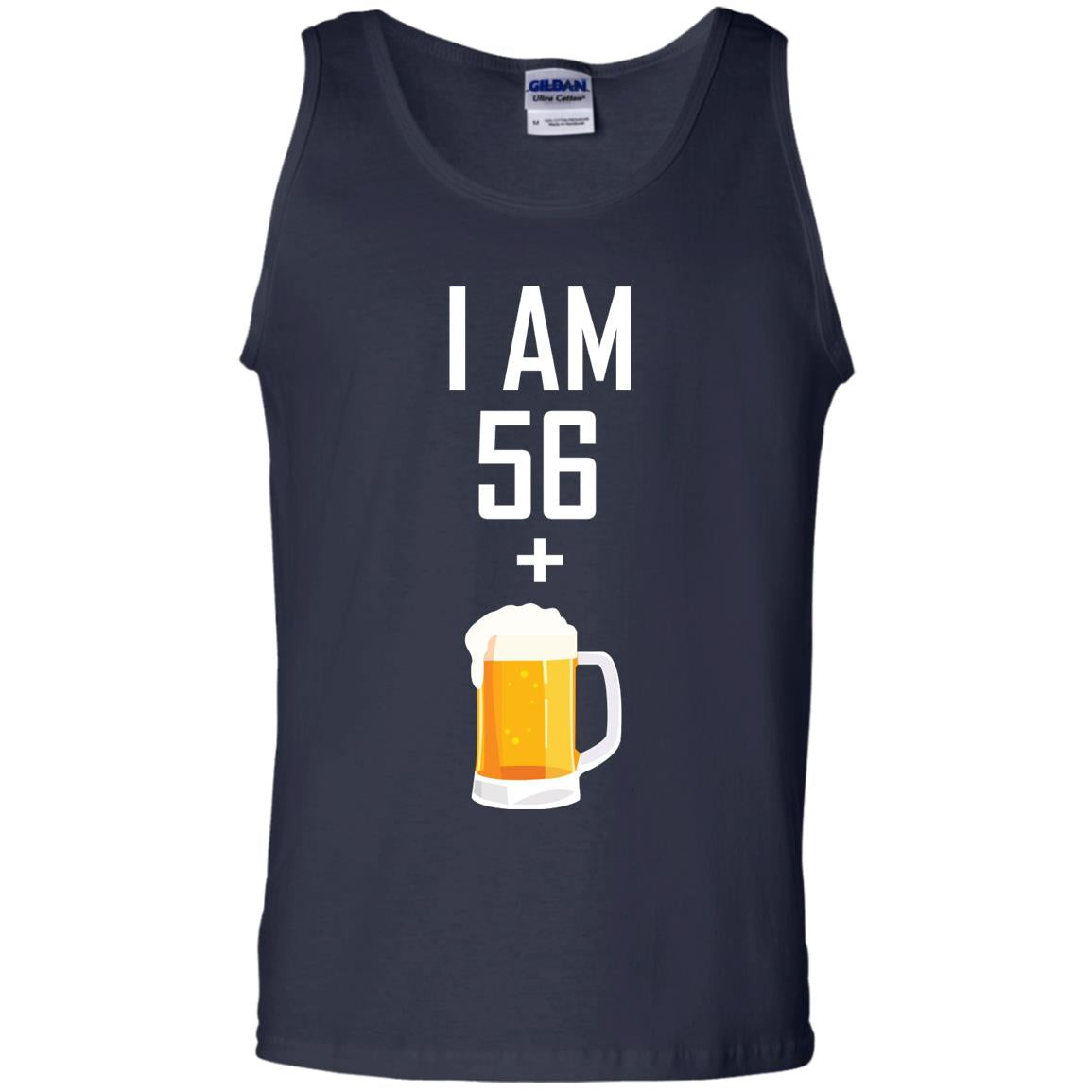 I Am 56 Plus 1 Beer 57th Birthday T-shirt Navy