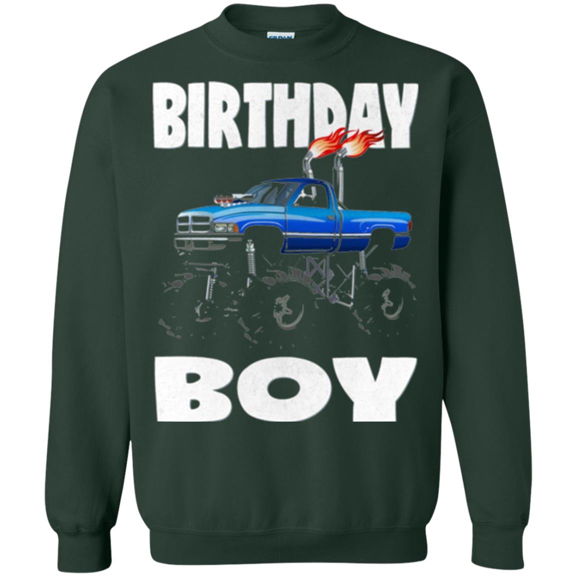 Monster Truck T-shirt Birthday Boy Vintage Forest Green