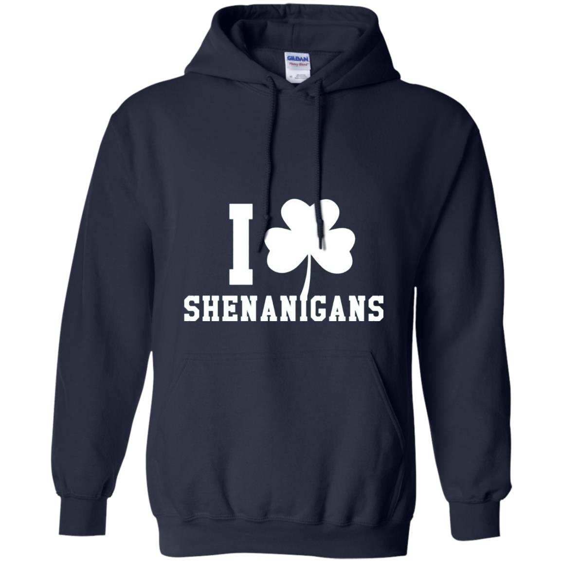 I Love Shenanigans Shamrock Saint Patrick_s Day T-shirt Navy
