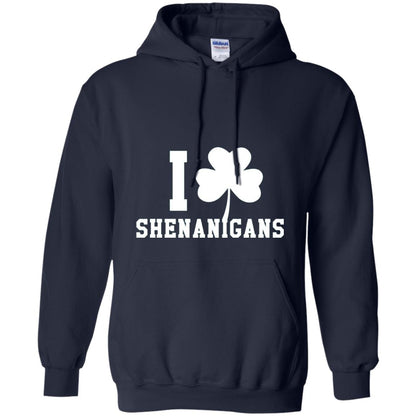 I Love Shenanigans Shamrock Saint Patrick_s Day T-shirt Navy