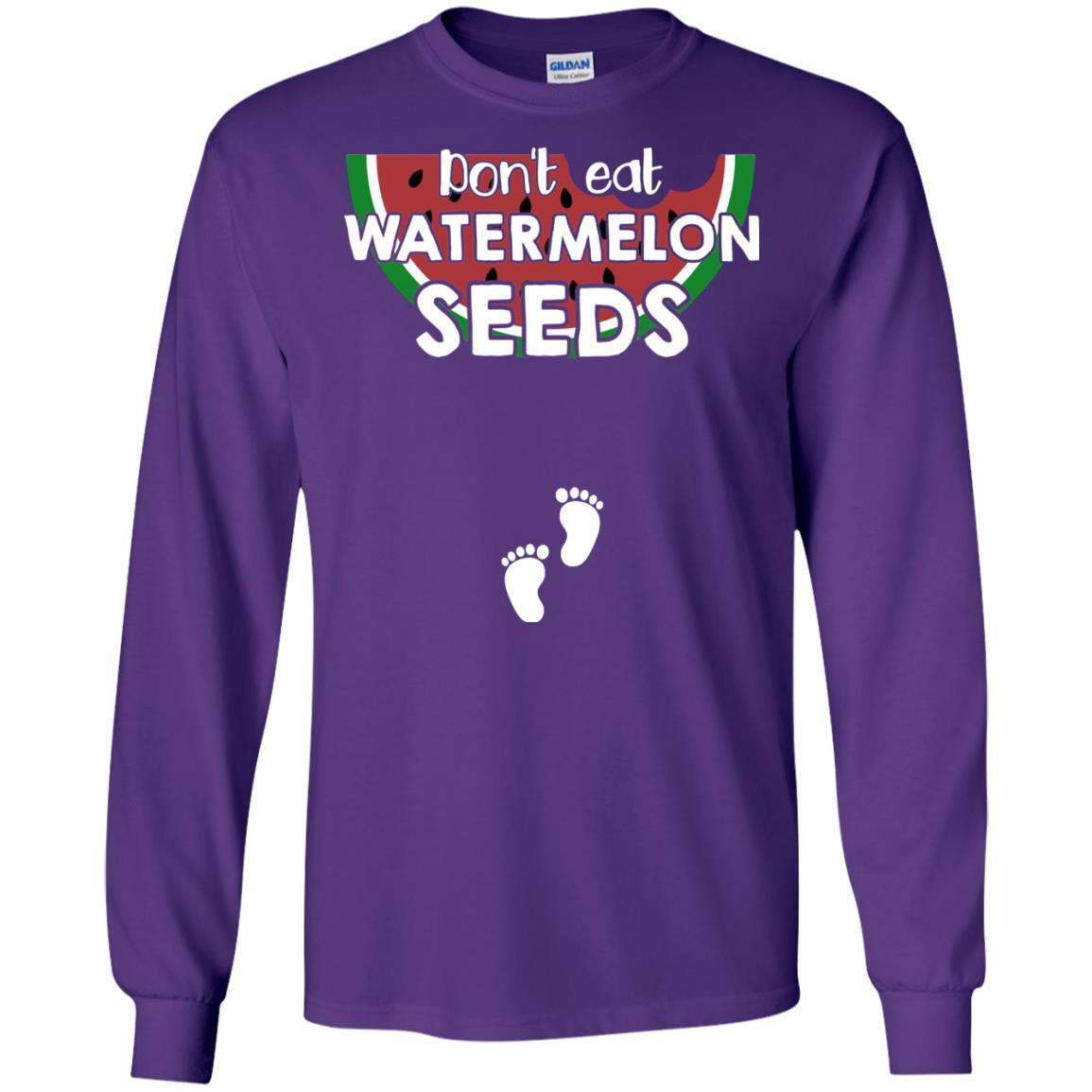 Don_t Eat Watermelon Seeds Pregnancy Announcement Shirt Purple