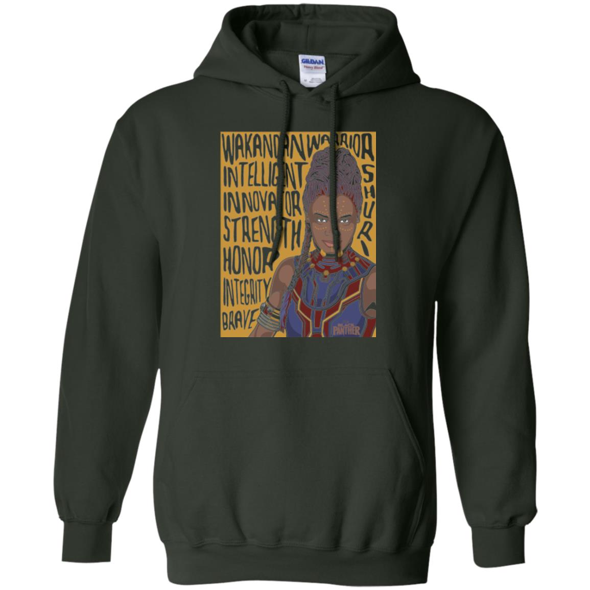Black Panther Movie Shuri Word Art T-shirt Forest Green