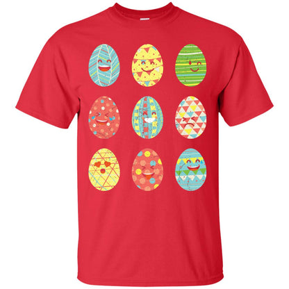 Happy Egg Emoji Easter Sunday Egg Hunt T-shirt Red