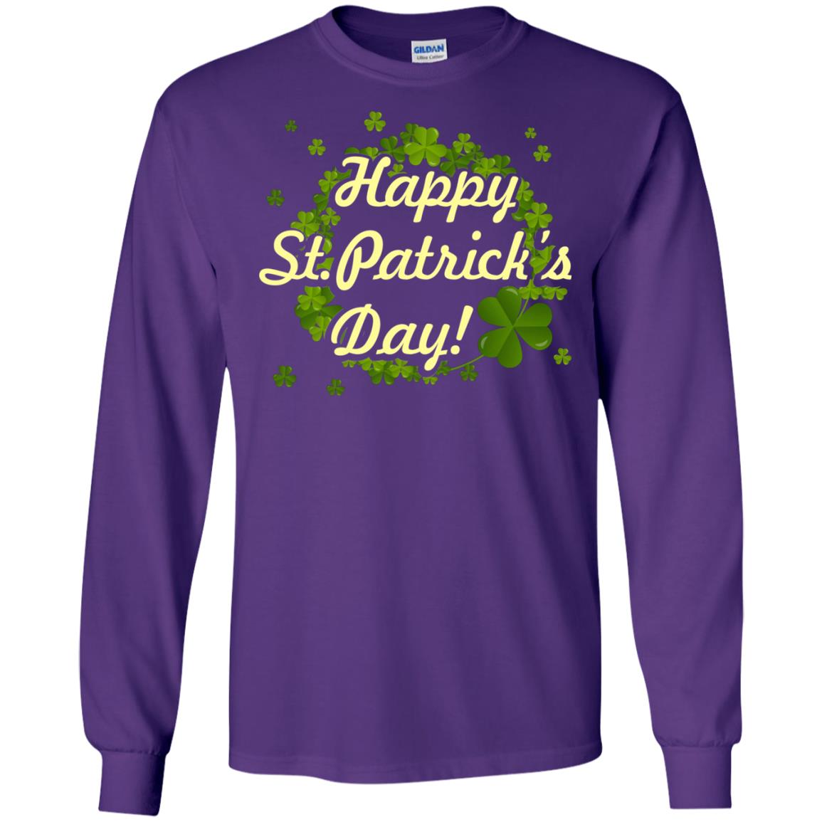 Happy St.patricks Day Shamrocks T-shirt Purple