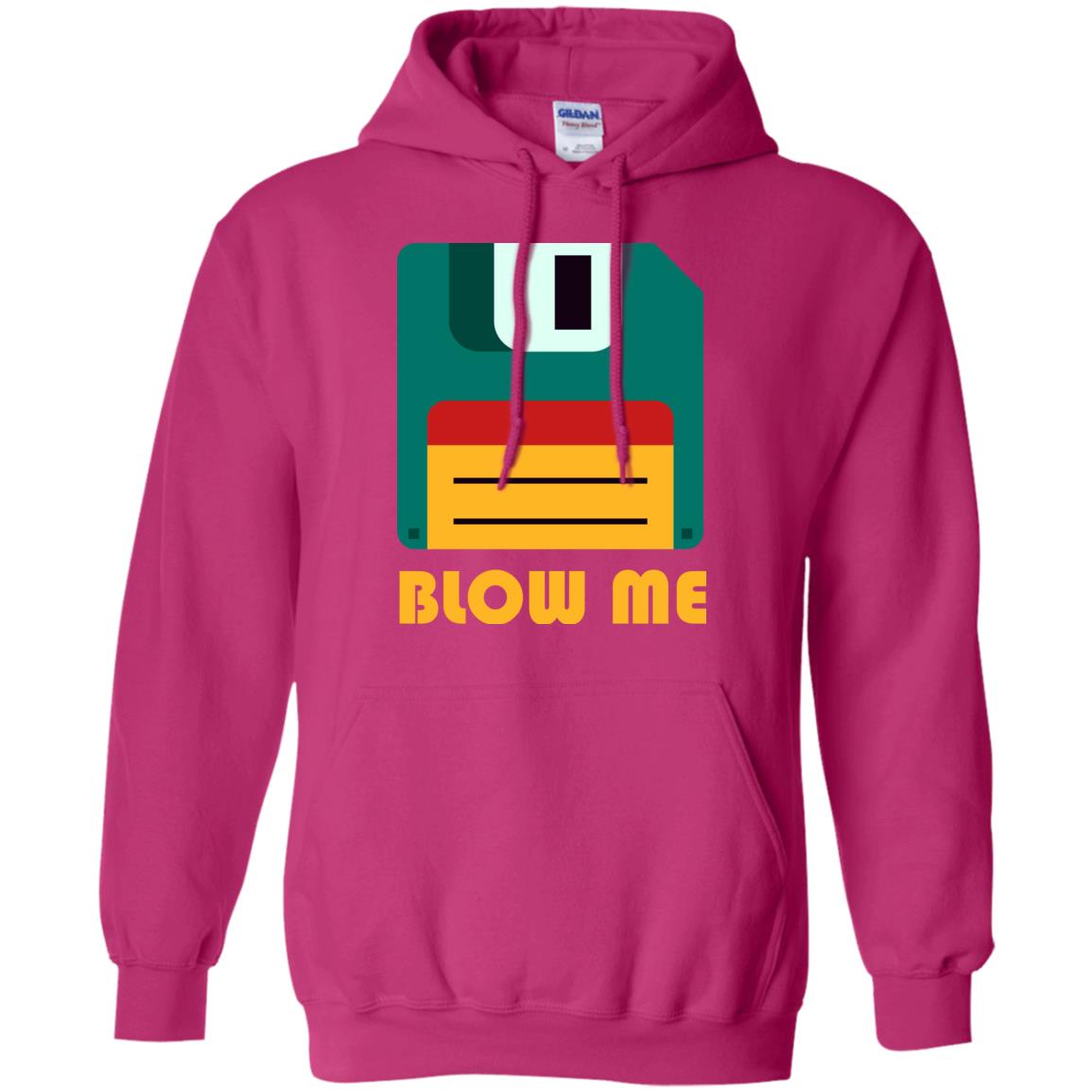 Blow Me Funny Floppy Disk Saying T-shirt Heliconia