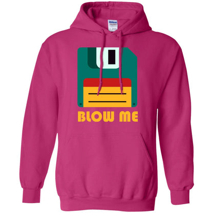 Blow Me Funny Floppy Disk Saying T-shirt Heliconia