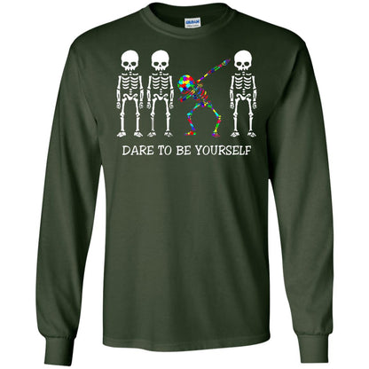 Dare To Be Yourself Autism Awareness T-shirt Forest Green