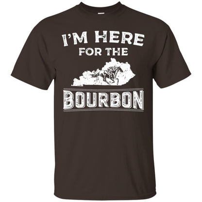 Kentucky Born Im Here For The Bourbon Shirt Dark Chocolate