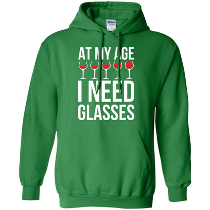Wine Lovers T-shirt At My Age I Need Wine Glasses Irish Green