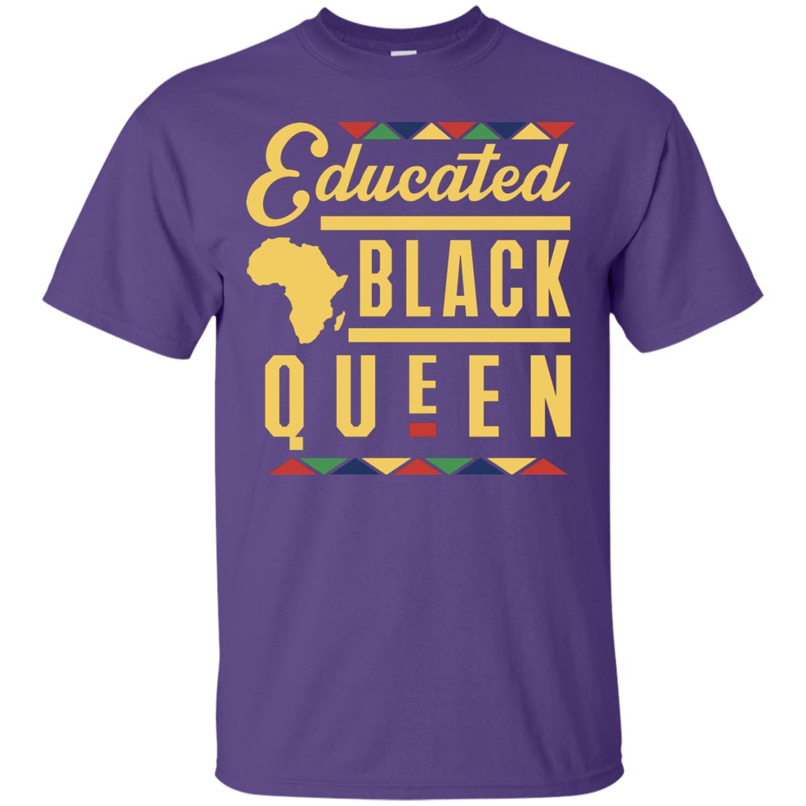African American T-shirt Educated Black Queen Purple