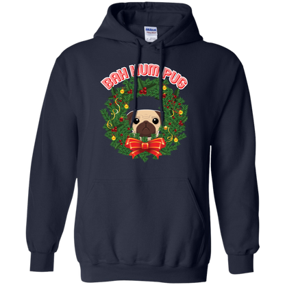 Christmas T-Shirt Bah Hum Pug Navy