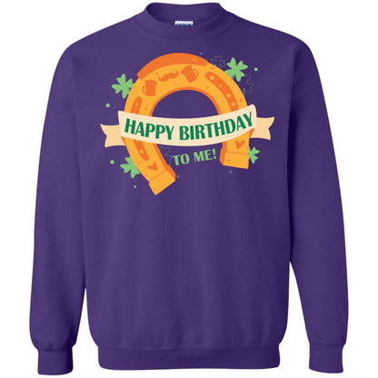 Happy Birthday To Me Shamrocks Saint Patrick's Day T-shirt Purple