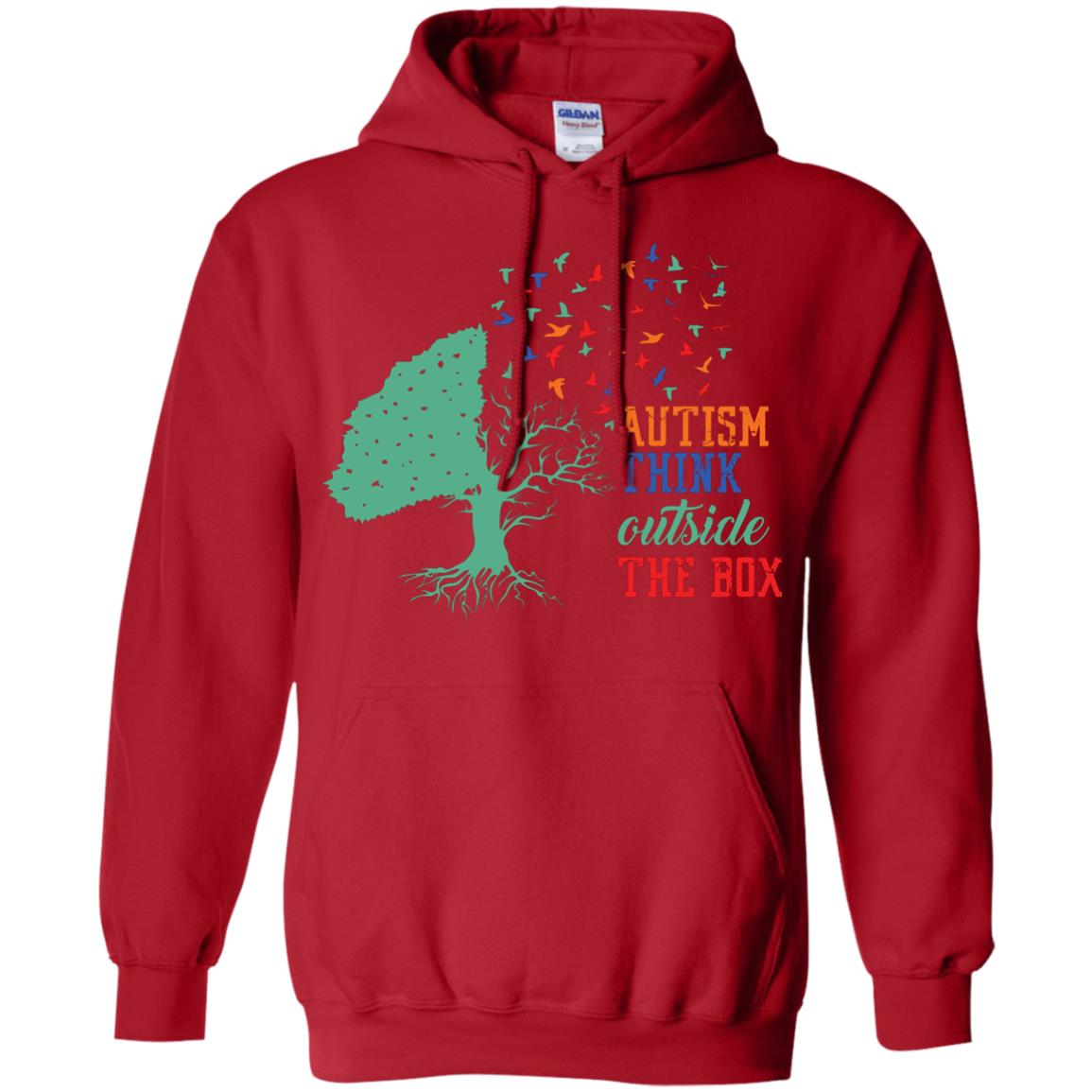 Autism Think Outside The Box Autism Awearness T-shirt Red