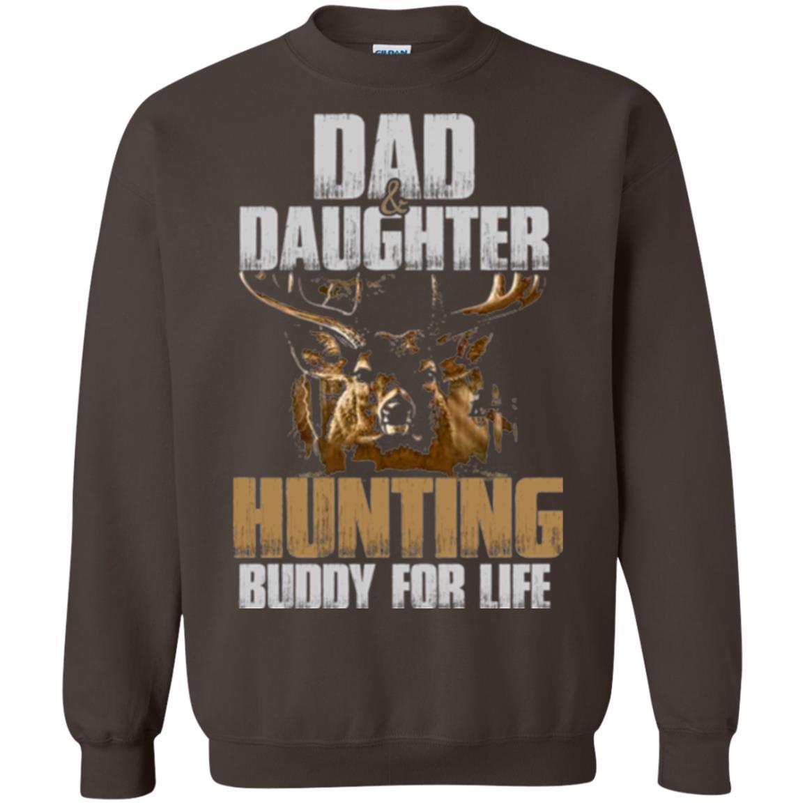 Family Christmas T-shirt Dad And Daughter Hunting Buddy For Life Dark Chocolate
