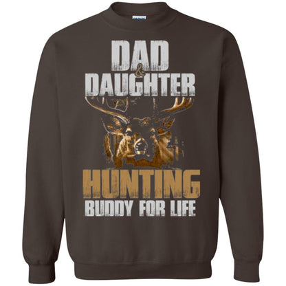 Family Christmas T-shirt Dad And Daughter Hunting Buddy For Life Dark Chocolate