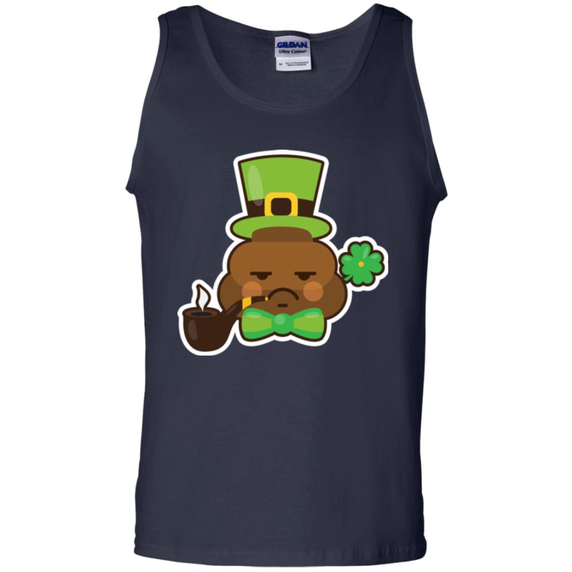 Saint Partick_s Day T-shirt Leprechaun Poop Emoji With Patrick Hat Navy