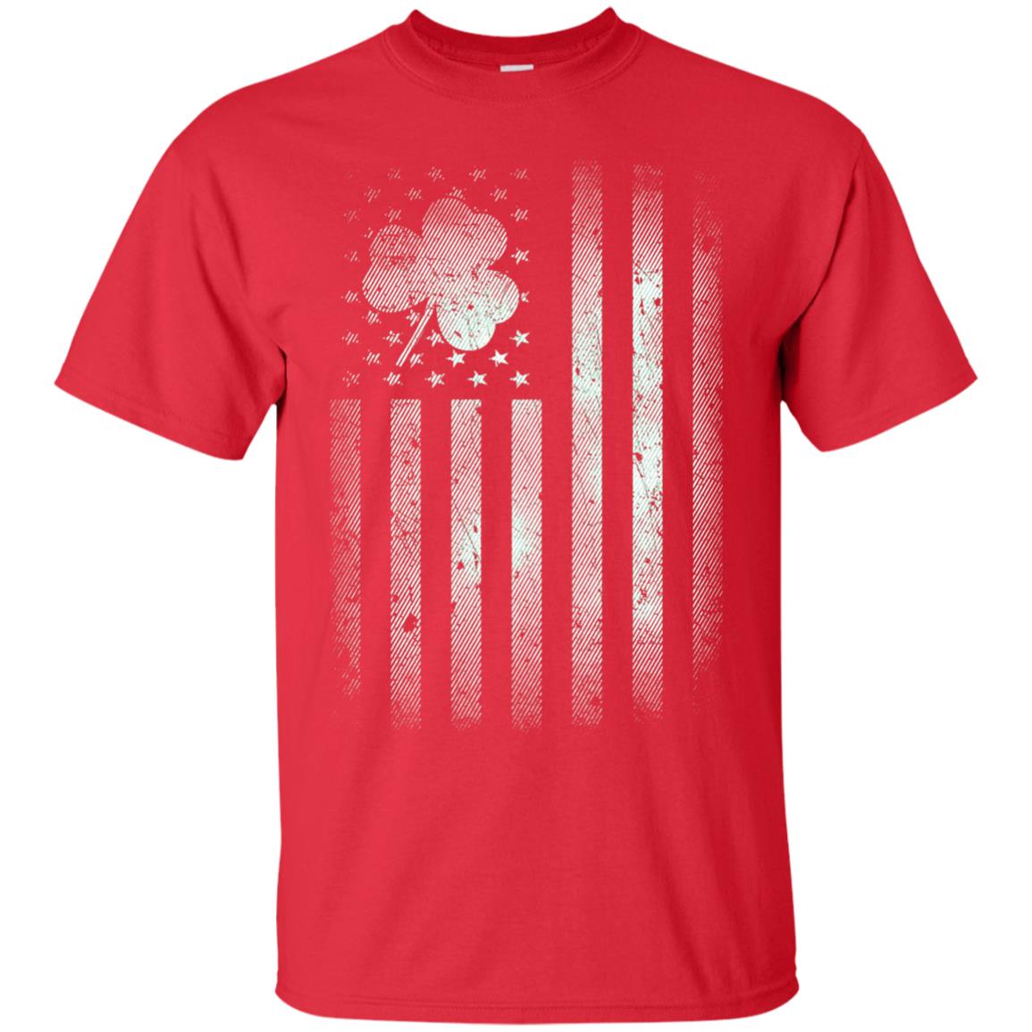 Vintage Irish American Shamrock Flag St Patricks Day T-shirt Red