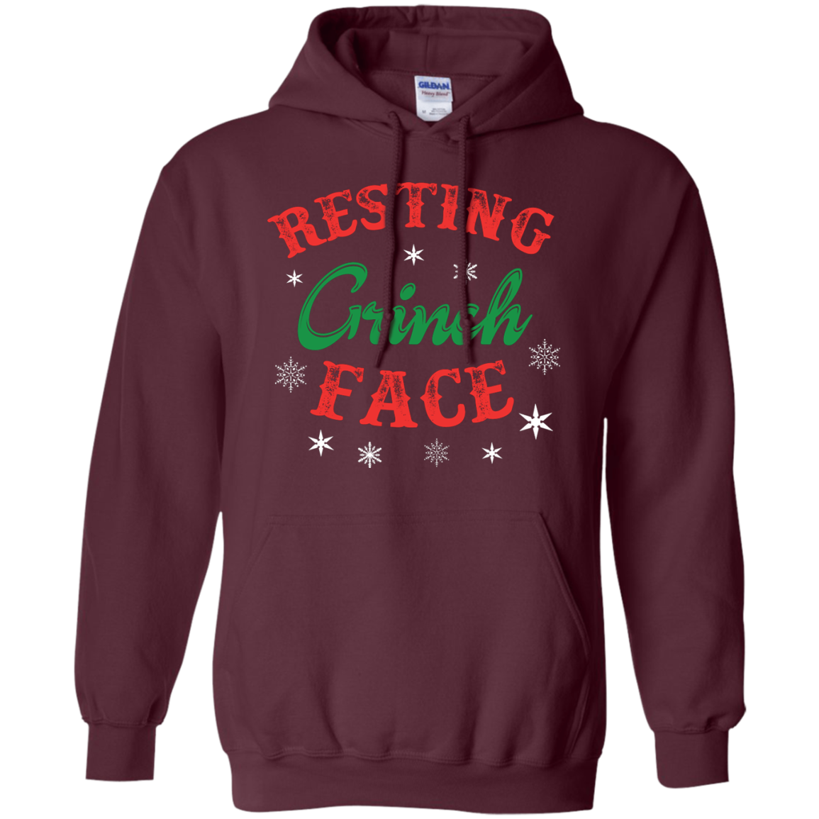 Christmas T-Shirt Resting Grinch Face Maroon