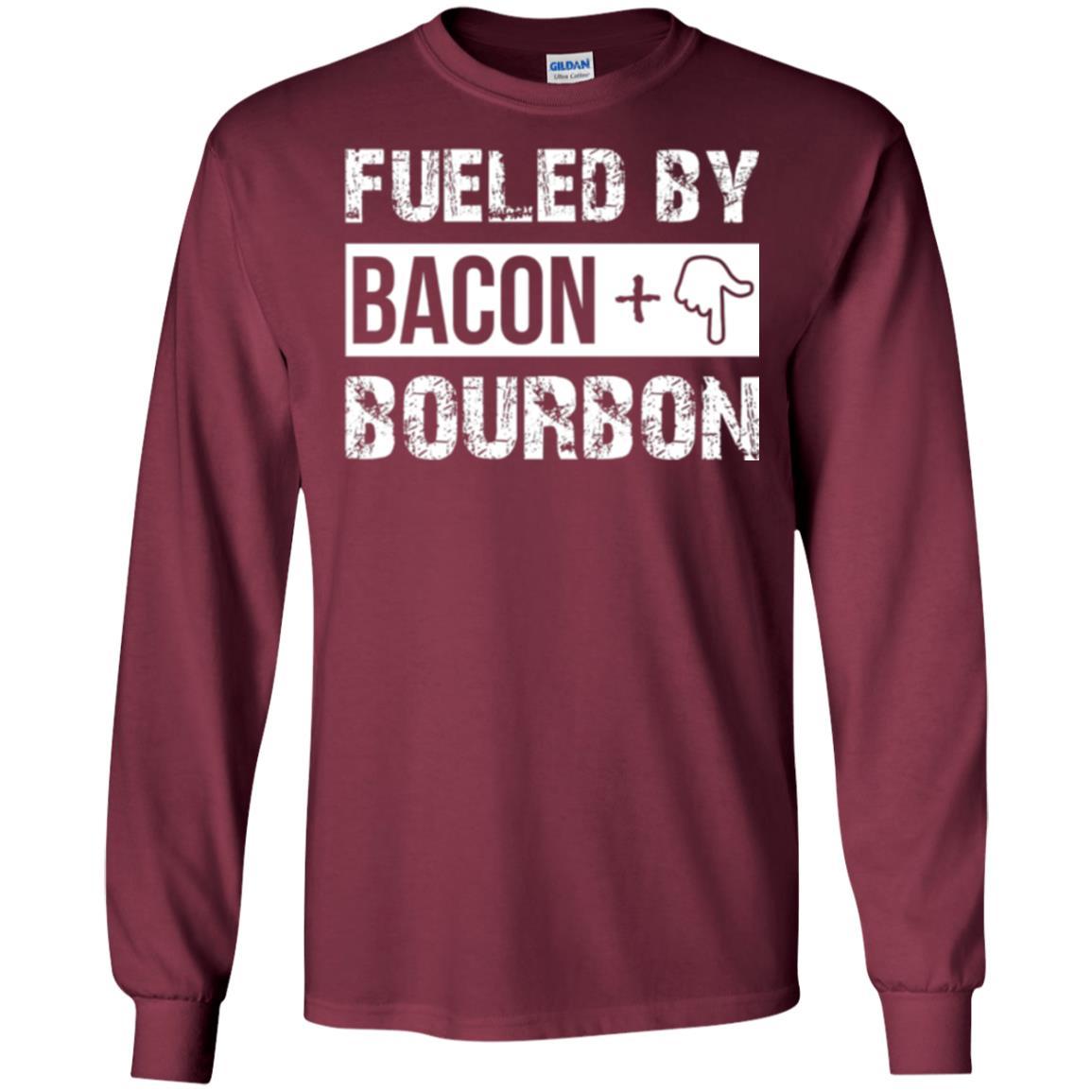 Whisky T-shirt Fueled By Bacon And Bourbon Maroon