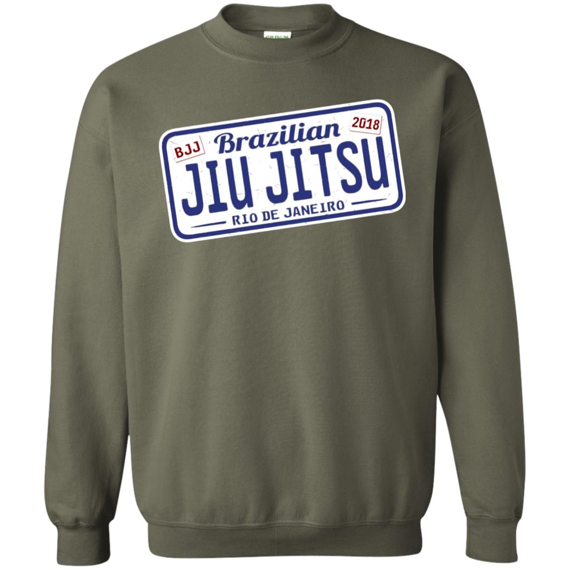 Funny Jiu Jitsu Bjj License Plate T-shirt Military Green
