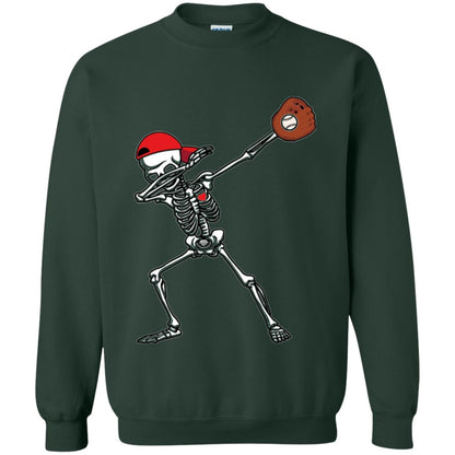 Dabbing Skeleton Baseball Lover T-shirt Forest Green