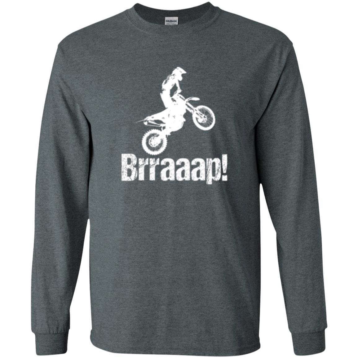 Motocross T-shirt Dirt Bike Rider Brraaap Dark Heather