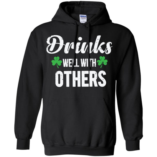 Drinks Well With Others St. Patrick_s Day T-shirt Black