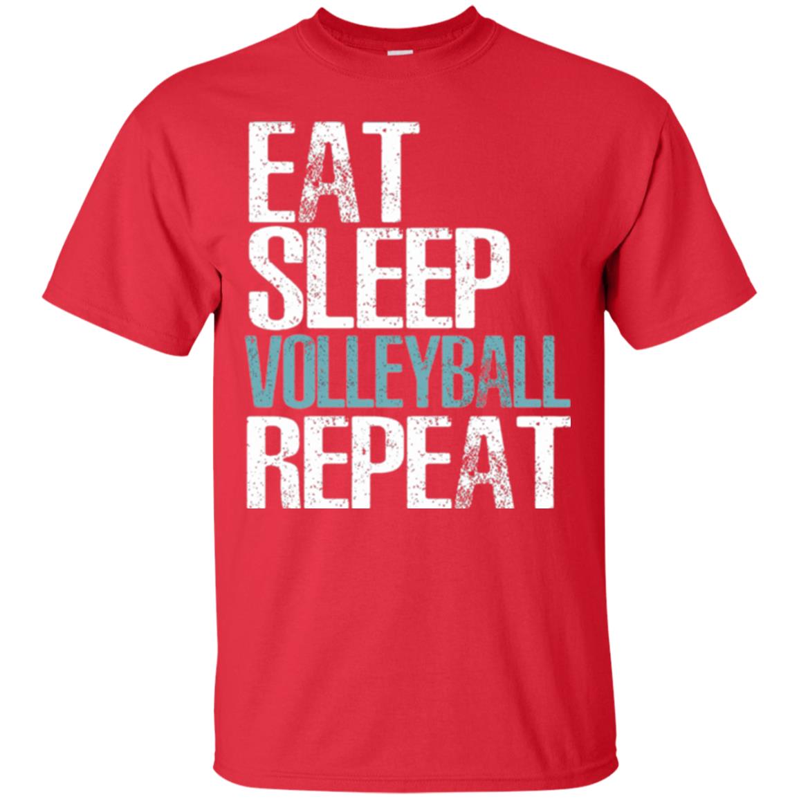 Volleyball T-shirt Eat Sleep Volleyball Repeat Red