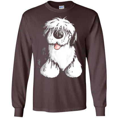 Dog Lover T-shirt Happy Old English Sheepdog Dark Chocolate