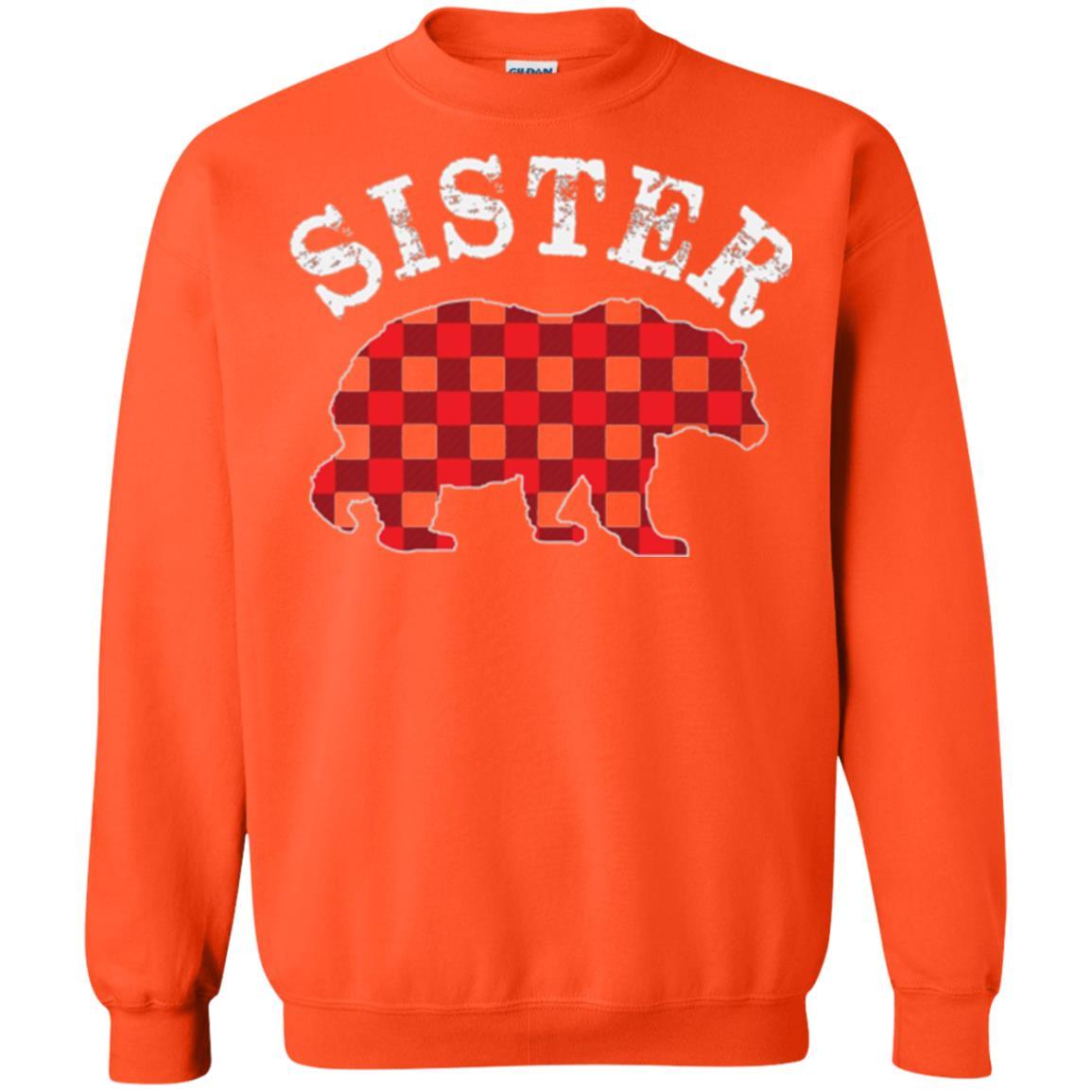Family T-shirt Red Plaid Sister Bear Orange
