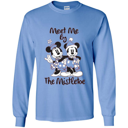 Christmas T-shirt Meet Me By Mistletoe Carolina Blue