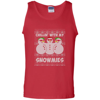Christmas T-shirt Chillin With My Snowmies Red