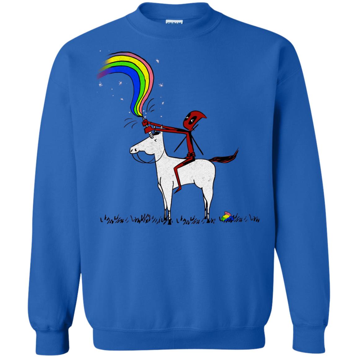 Deadpool With Unicorn Movie T-shirt Royal