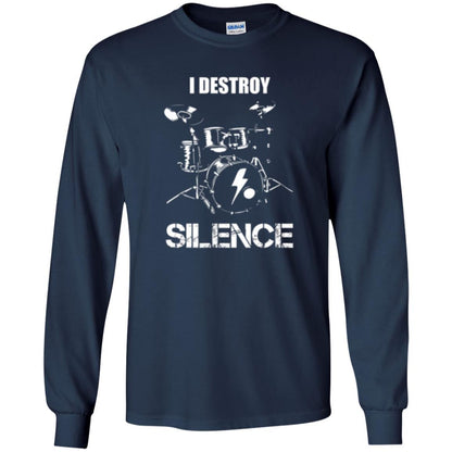 Drummer T-shirt I Destroy Silence Navy