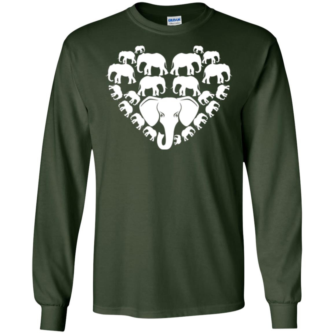 Elephant Lovers T-shirt Special Elephant Heart Forest Green