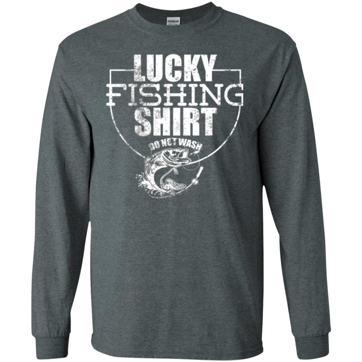 Fisherman T-shirt Lucky Fishing Shirt Do Not Wash Dark Heather
