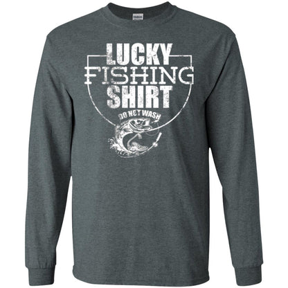 Fisherman T-shirt Lucky Fishing Shirt Do Not Wash Dark Heather