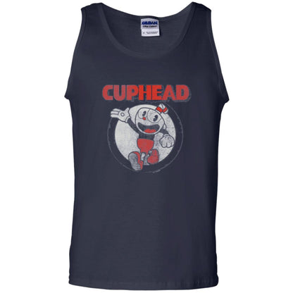 Cuphead T-shirt Cuphead Waving Circle Portrait Navy