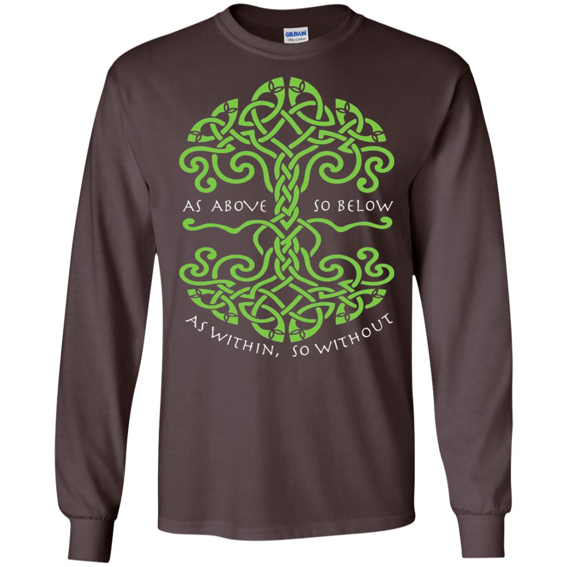 As Above So Below Wiccan Pagan Witche T-shirt Dark Chocolate