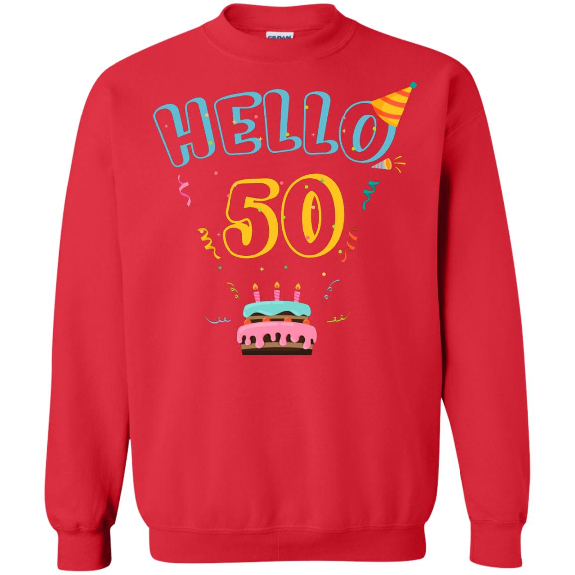 Hello 50 Fifty 50th 1968s Birthday Gift Shirt Red