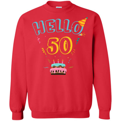 Hello 50 Fifty 50th 1968s Birthday Gift Shirt Red