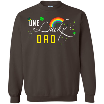 One Lucky Dad St. Patrick_s Day T-shirt Dark Chocolate