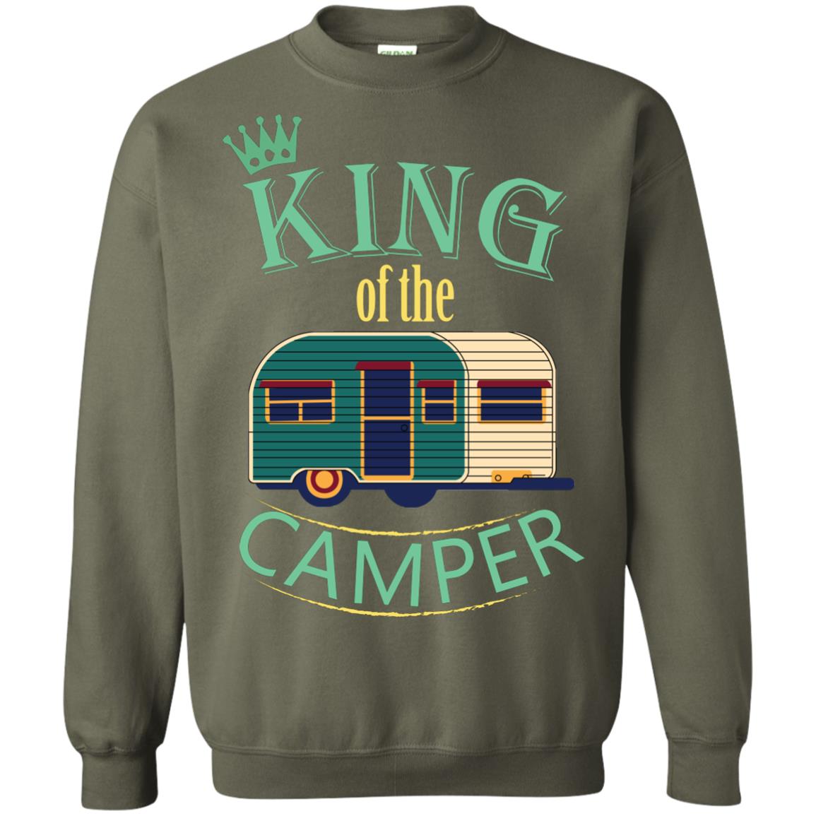 King Of The Camper Camping Lover Shirt Military Green