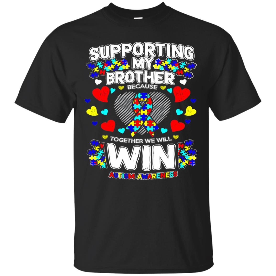 Autism Awareness Shirts For Supporting My Brother Black