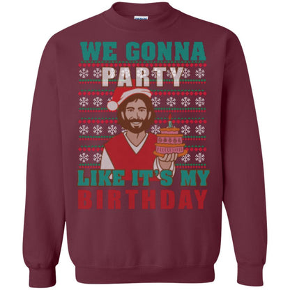 Brithday T-shirt We Gonna Party Like It's My Birthday Maroon