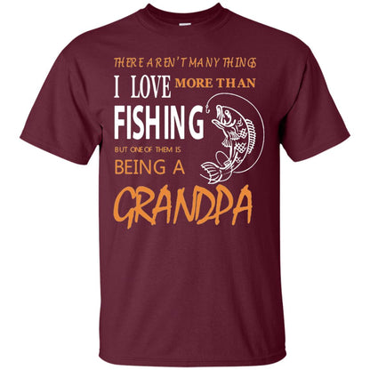 Fishing Buddy Fishing Grandpa T-shirt Love More Than Fishing Maroon